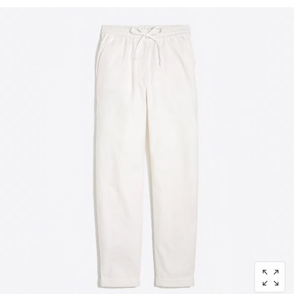 J crew factory white linen drawstring pants